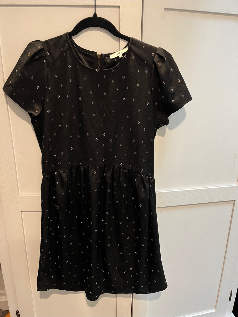 Junior women Black Sparkle Short Sleeve Party Dress